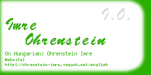 imre ohrenstein business card